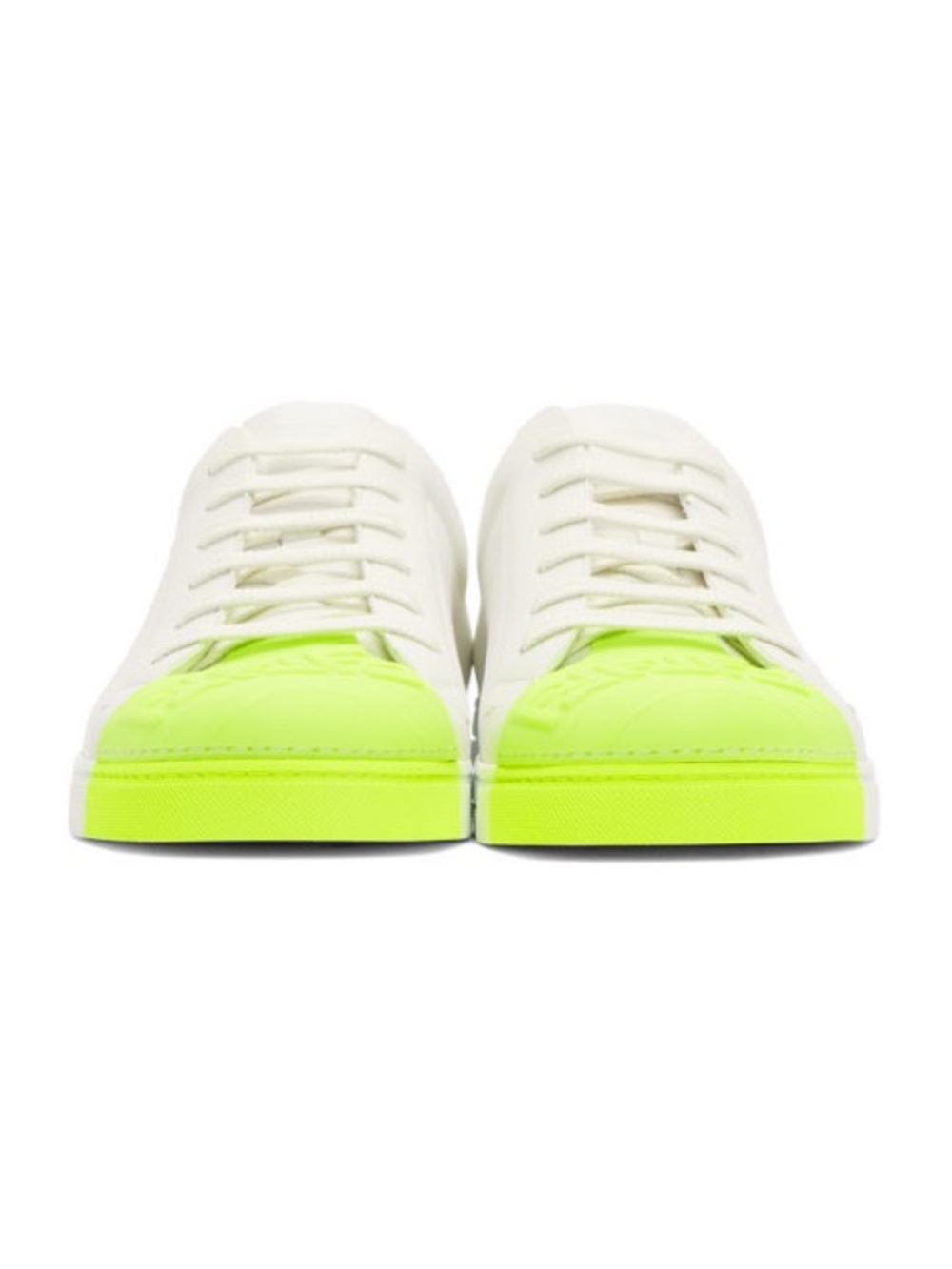Fendi White and Green Leather Forever Fendi Sneakers